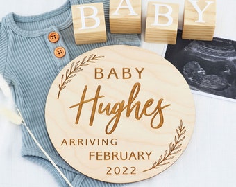 Pregnancy Announcement Plaque | Custom Baby Announcement | Personalised Baby Announcement Wooden | Photo Prop | Wooden Plaque