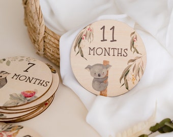 Baby Monthly Milestone Disc - Australian Animals