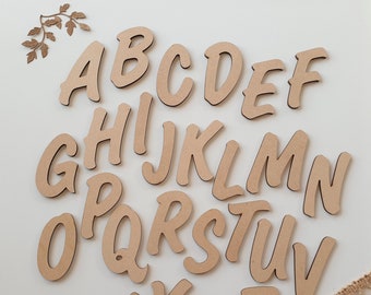 Miniature Wood Letters and Numbers 49 Laser Cut 1/2 Inch Pieces 