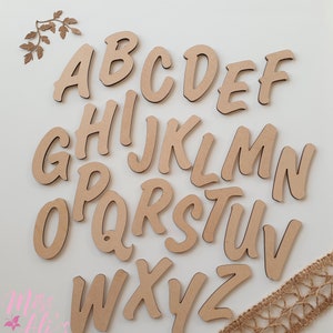 MDF Wooden Letters | Laser Cut MDF 3MM | 5cm 7.5cm 10cm Wood Letters | Cashew Font | DIY Letters | Raw mdf | Blank letters | Craft