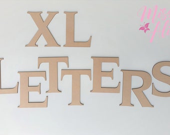 MDF Holzbuchstaben | Große Buchstaben | Laser Cut MDF 3MM | 12cm 15cm 20cm 25cm Holz Buchstaben | Nova Schriftart | DIY Buchstaben | Blanko-Buchstaben |Craft