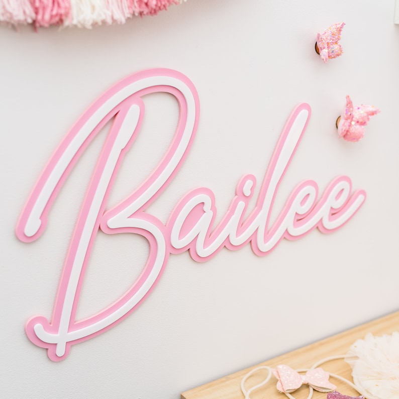 3D Kids Name Sign | Double Layer Name Sign - Etsy Australia
