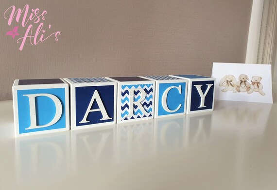 personalised baby name blocks