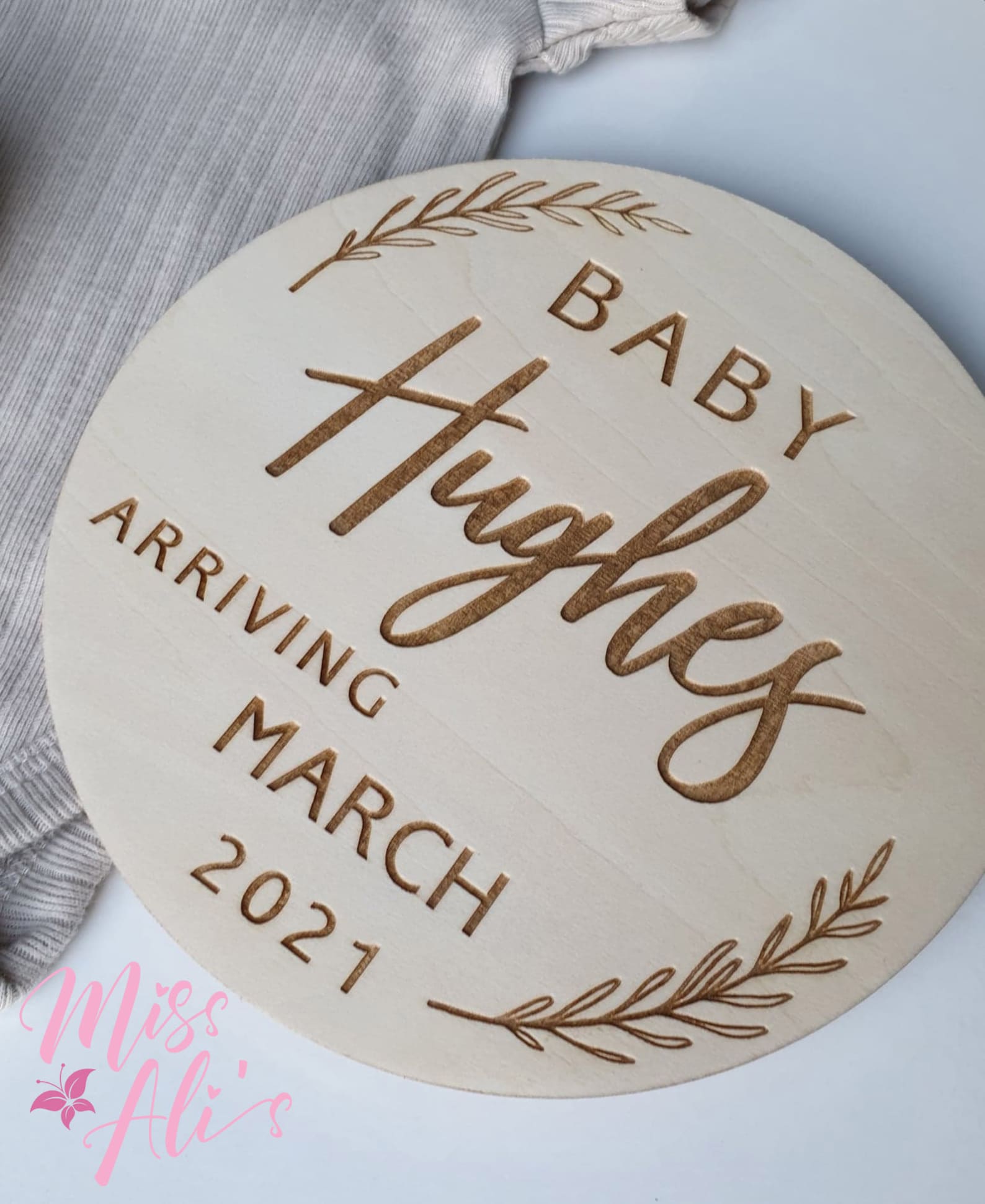 Pregnancy Announcement Plaque Custom Baby Announcement Etsy