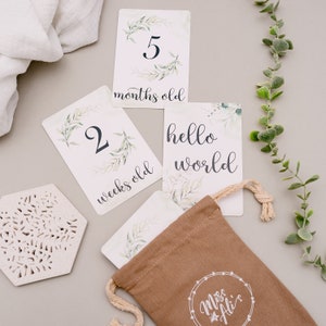 Baby Milestone Cards - Eucalyptus | Leafy Milestone Cards