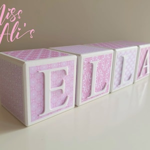Personalised Wooden Name Blocks PRETTY IN PINK | Baby name blocks | Baby keepsake gift