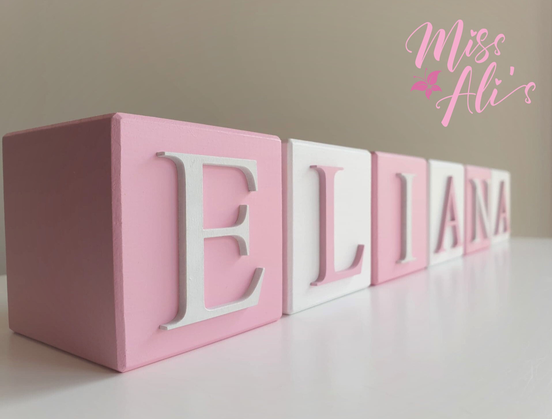 Personalised Wooden Name Blocks Alternating Colours Baby Etsy Australia