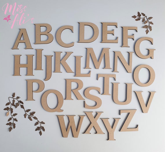 Letras de madera MDF / MDF cortado con láser 3MM / 5cm 7.5cm 10cm Letras de  madera / Fuente Nova / Letras DIY / Mdf crudo / Letras en blanco / Letras  artesanales -  México