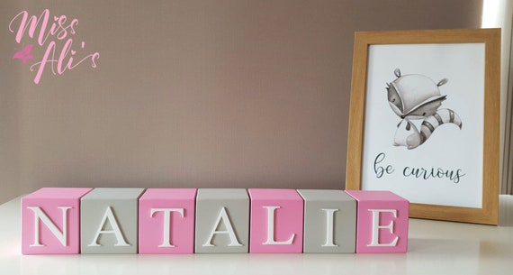 etsy baby name blocks