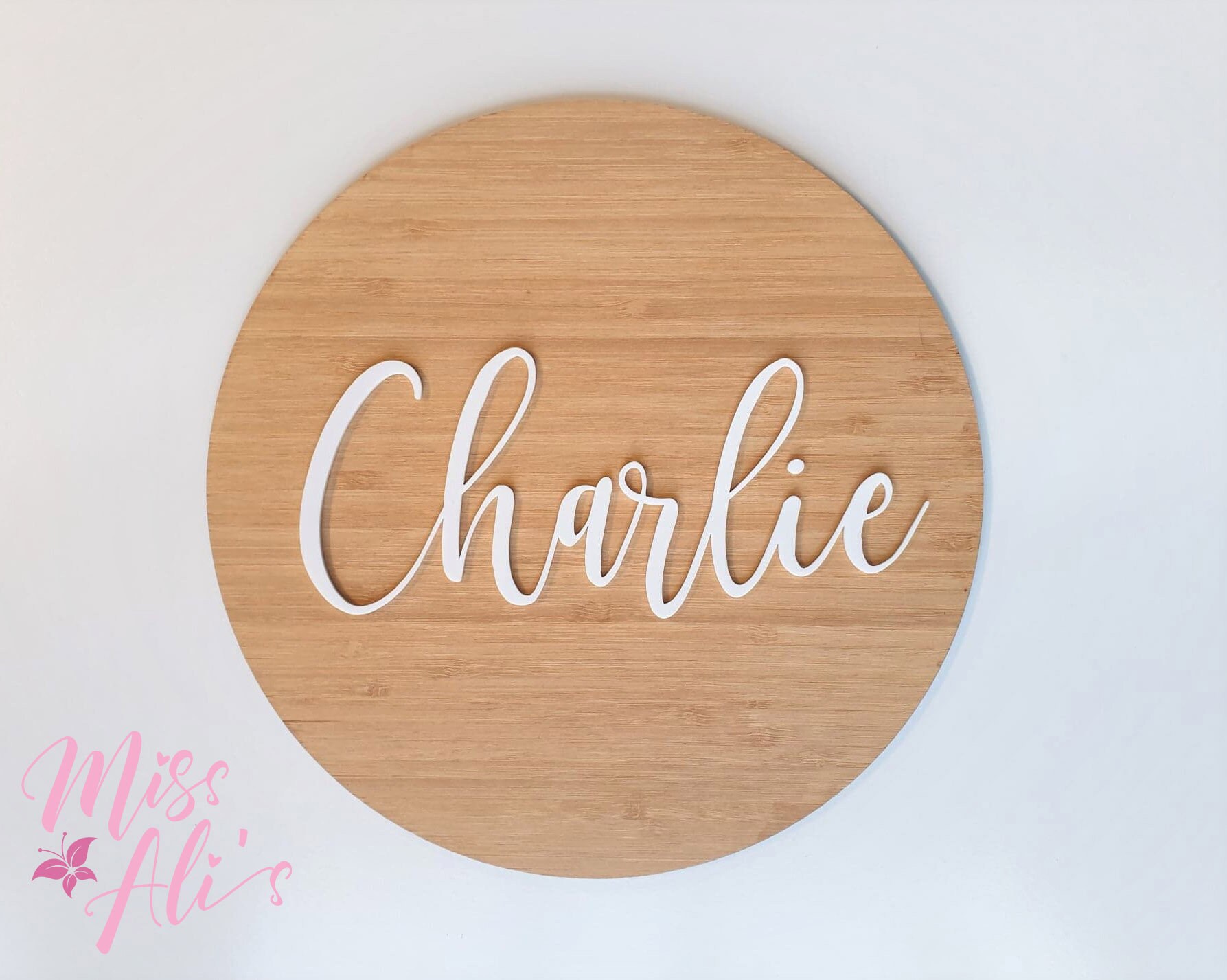 Bamboo Name Plaque Personalised Wooden Name Plaque Nursery Etsy Australia