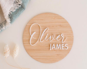 Bamboo Birth Announcement Plaque