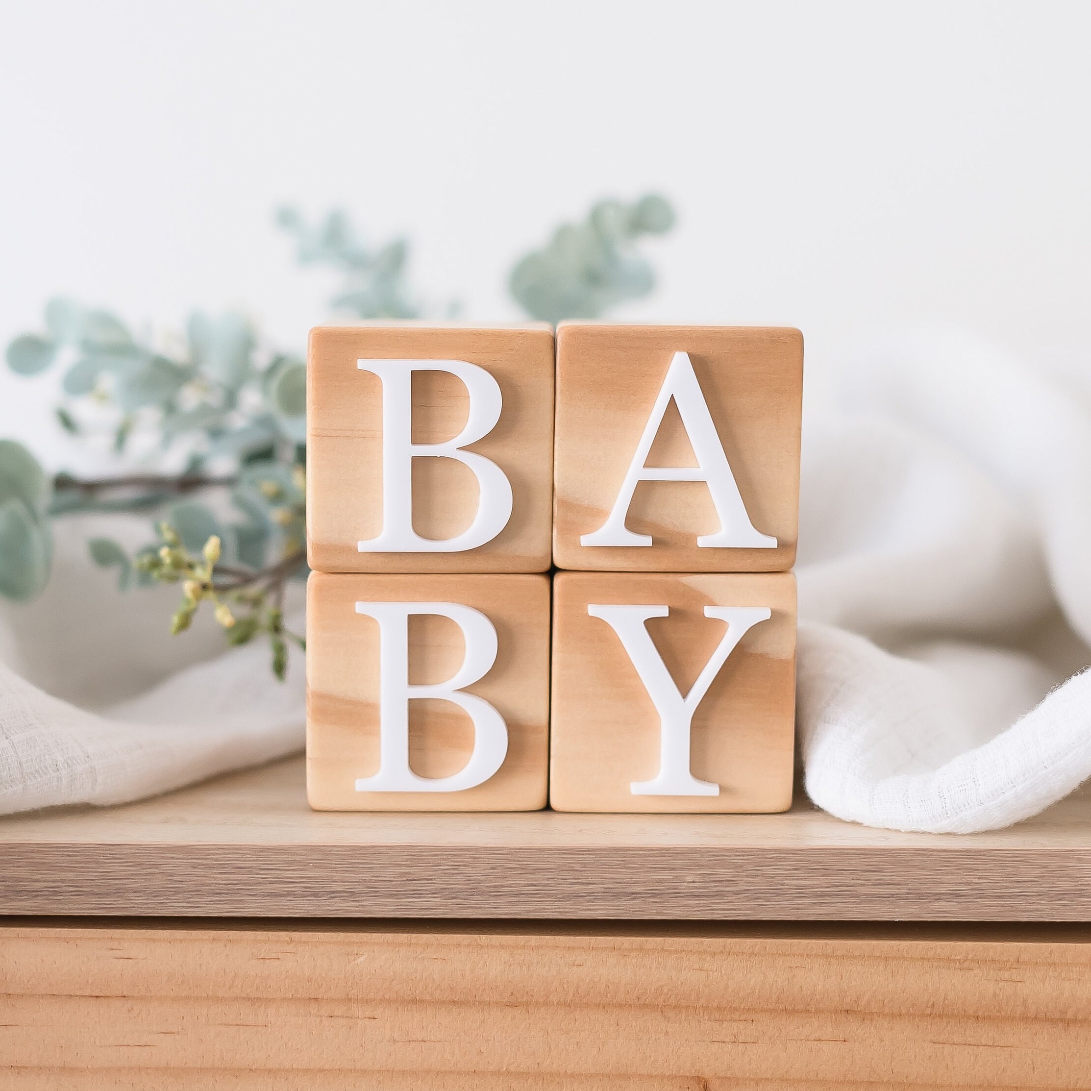 Baby Shower Block Letters, Large Wooden Alphabet Blocks, Large Wooden  Blocks, Letter Blocks, Personalized Baby Blocks, ABCD, 14 x 14