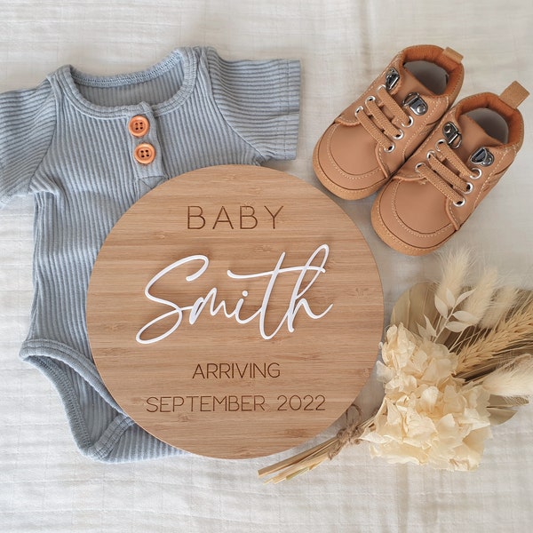 Pregnancy Announcement Plaque | Custom Baby Announcement