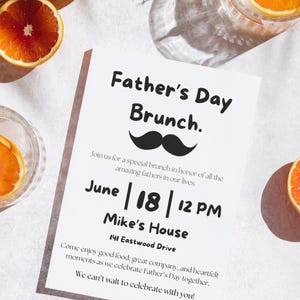 Father's Day Invite, Father's Day Brunch Invite, Father's Day Celebration, Father's Brunch, Father's Breakfast, Father's Lunch