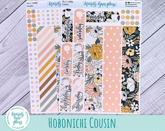 Hobonichi Cousin Daily Page Sticker Kit || Boho Floral || Hand Lettered || Removable Matte Stickers || DL-C-1208