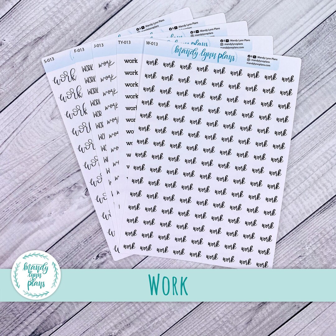 Task Script Sticker Work Script Planner Stickers - Etsy