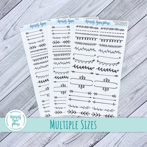 Column Divider Doodle Planner Stickers: White or Clear Matte
