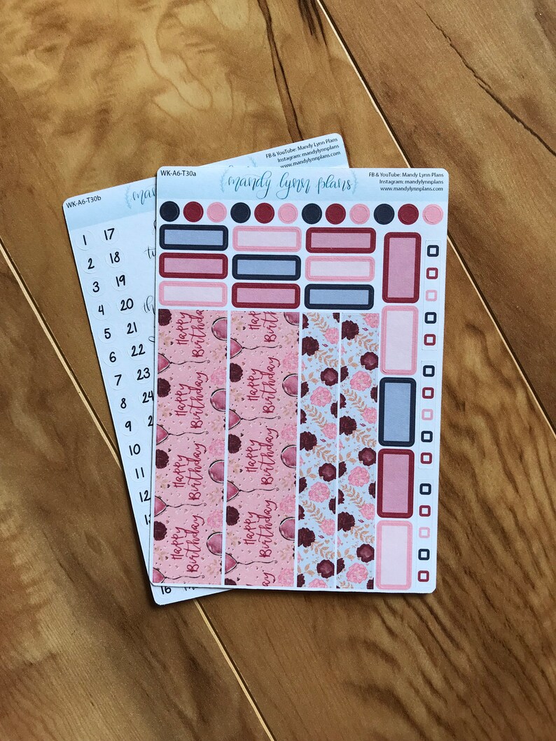 Hobonichi A6 Weekly Calendar Supplement Sticker Kit Happy Etsy