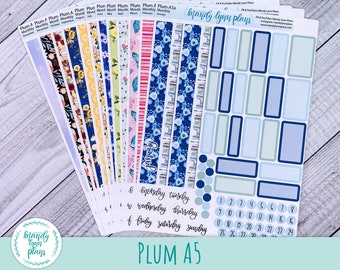 Whole Year Plum A5 Monthly Kits || Jan, Feb, March, April, May, June, July, Aug, Sept, Oct, Nov, Dec || Removable Matte Stickers