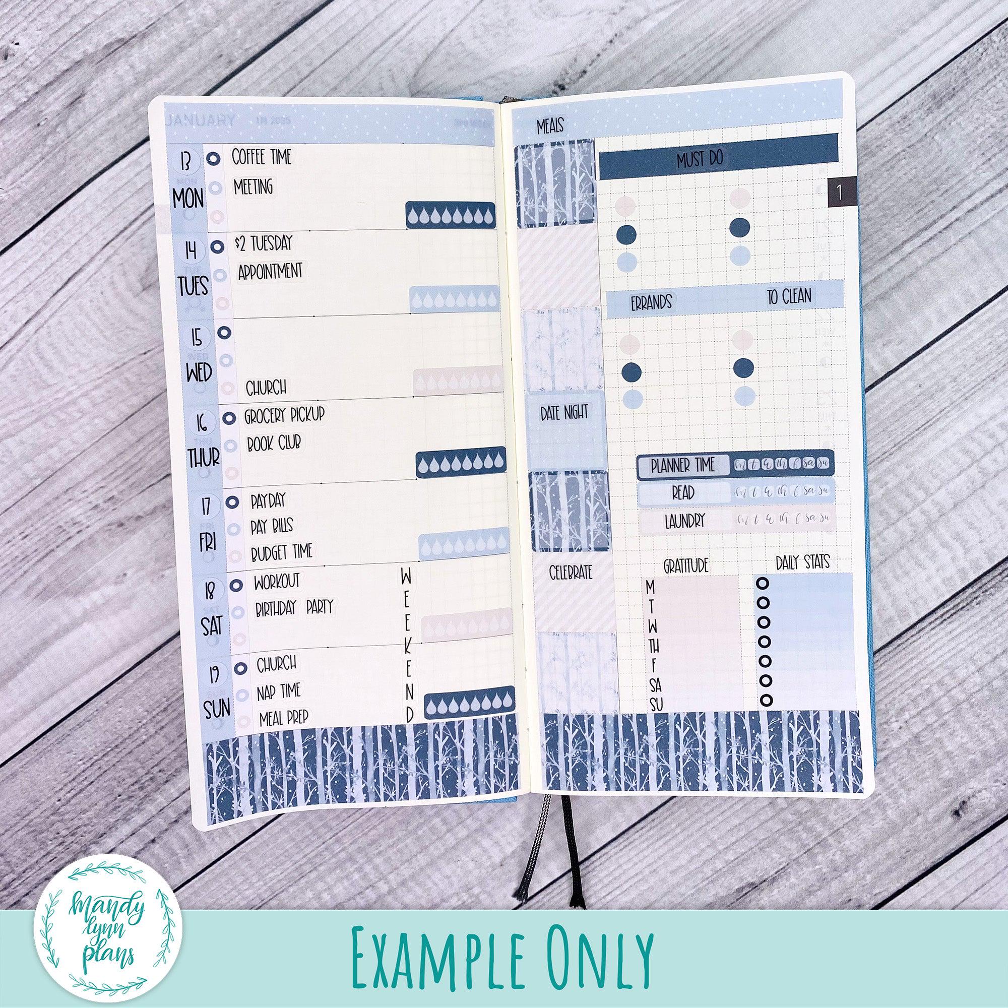 Weekly Kit || Hobonichi Cousin and Weeks || Snowflakes || 345 - Etsy