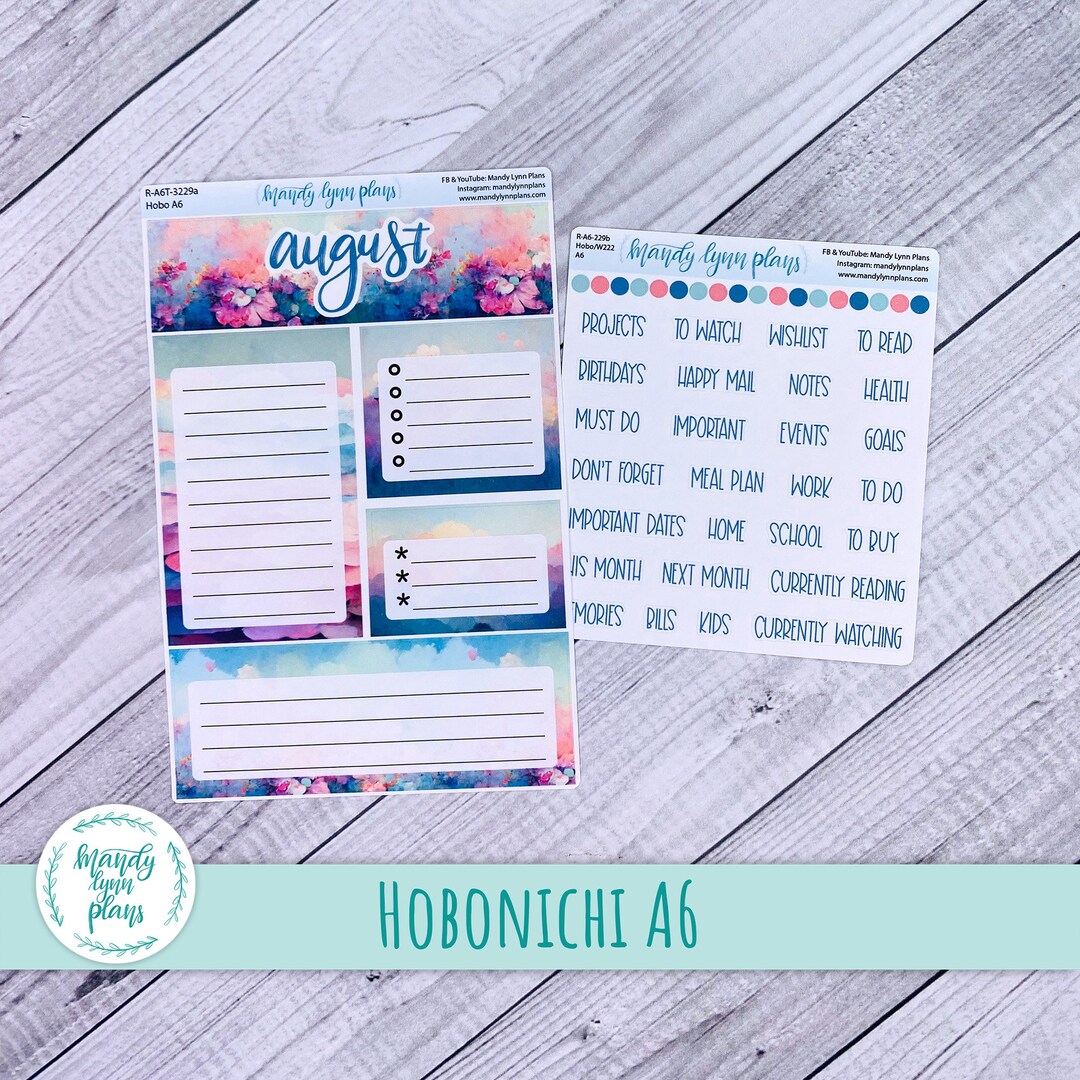 Month August Notes August Monthly Dashboard Notes Page A6 Hobonichi Techo Original & Day ...