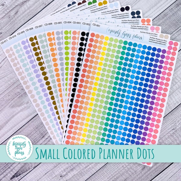 Small Colorful Planner Dots || Removable Matte or Clear Transparent Stickers