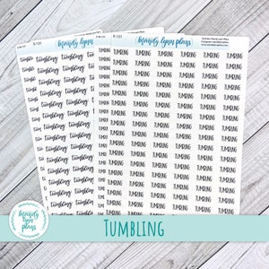 Tumbling Script Stickers || Removable White Matte or Clear Matte Stickers || Hobonichi Cousin, Weeks, and A6 || Hand Lettered|| 131