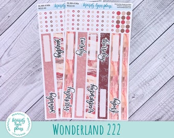 Wonderland 222 Daily Kit for A5, B6, and A6 Planners || Abstract Nature || Removable White Matte Stickers || 190