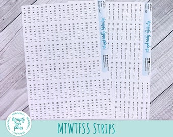 MTWTFSS Weekly Strips - Horizontal and Vertical || Multiple Sizes || Removable White Matte or Clear Matte Stickers