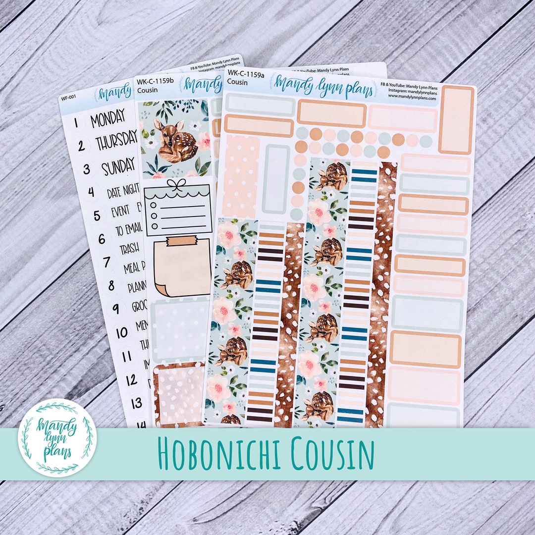 Hobonichi Cousin A5 Weekly Planner Sticker Kit || Spring Fawn ...