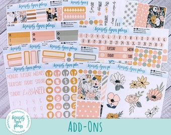 Boho Floral Planner Stickers | Add-Ons: Washi, Icons, Trackers