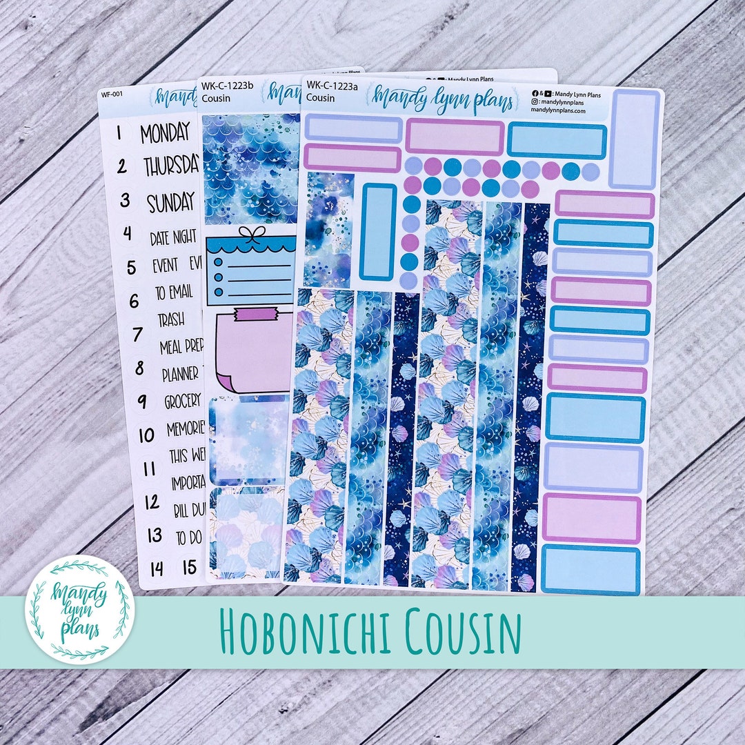 Hobonichi Cousin A5 Weekly Planner Sticker Kit || Mermaid || Removable ...