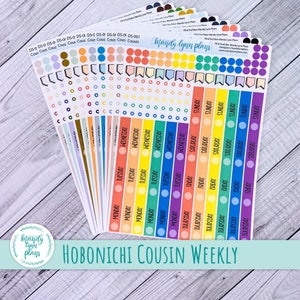 Hobonichi Cousin Date Cover Strips || Various Colors || Removable Matte Planner Stickers