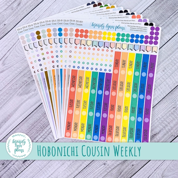 Hobonichi Cousin Date Cover Strips || Various Colors || Removable Matte Planner Stickers
