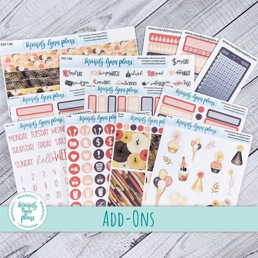 New Year Add-ons Washi, Clipart Deco, Full Boxes, Colored Days and ...