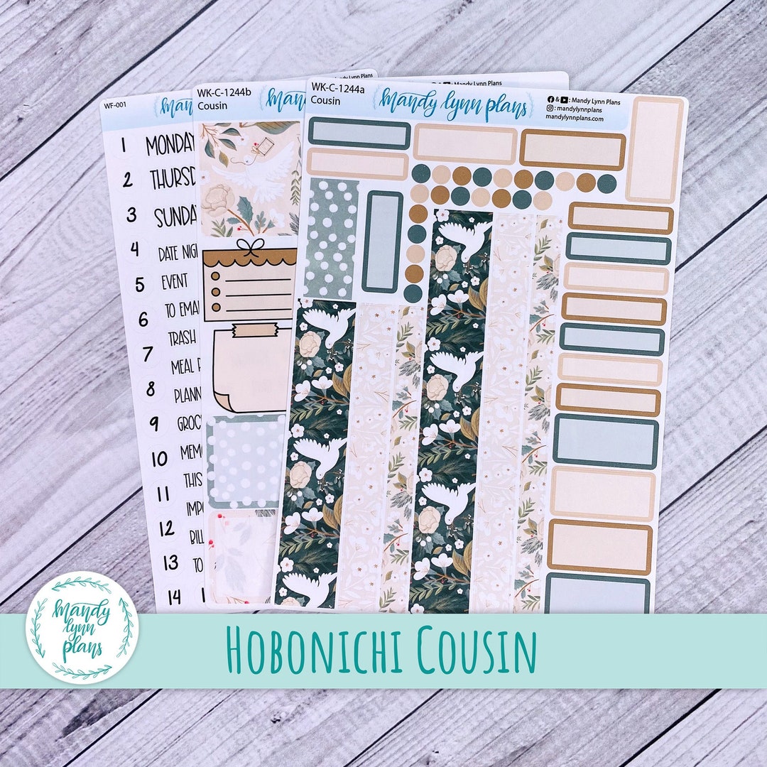Hobonichi Cousin Weekly Kit || Winter Doves || WK-C-1244 - Etsy