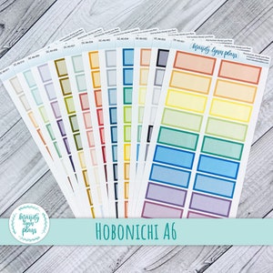 Hobonichi A6 Techo Tagesseite Datum Umschlag || Verschiedene Farben || 18 abnehmbare Matte Planner Sticker