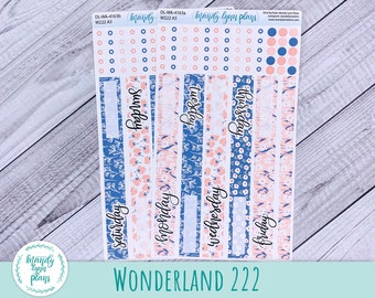 Wonderland 222 Daily Kit for A5, B6, and A6 Planners || Mother's Day || Removable White Matte Stickers || 163