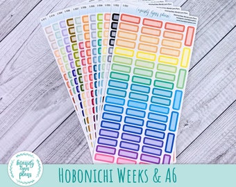 Hobonichi Weeks and A6 || Skinny Weeks MONTHLY VIEW Functional Labels || A6 WEEKLY Supplement || 61 Removable Matte Stickers