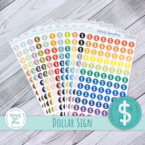 Dollar Sign Planner Icon, Payday, Bill, Bank, Money || 84 Removable Matte Functional Planner Icon Stickers