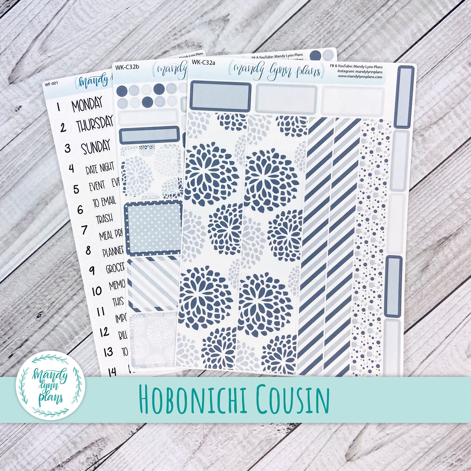 Hobonichi Cousin Weekly Sticker Kit || Minimalist || Hand Lettered ||…