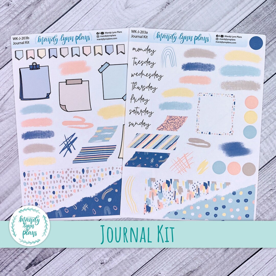 Pastel Abstract Journal Sticker Kit || Removable or Clear Matte ...