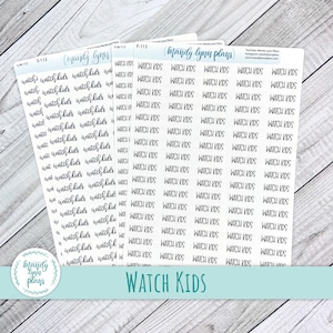 Watch Kids Script Stickers: Planner Stickers, Hand Lettered (113)