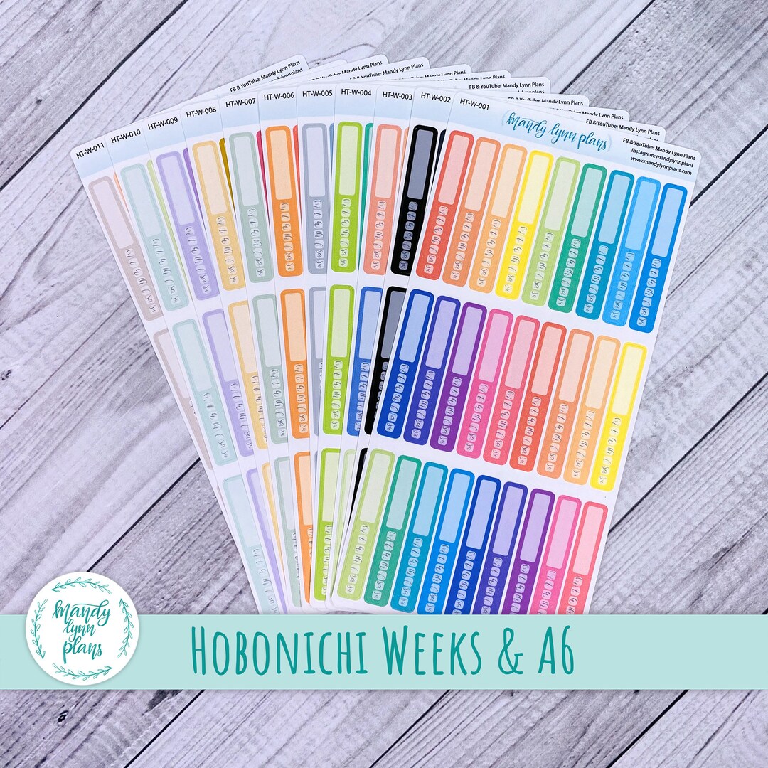 Hobonichi Weeks and A6 Habit Trackers || Various Colors || Removable ...