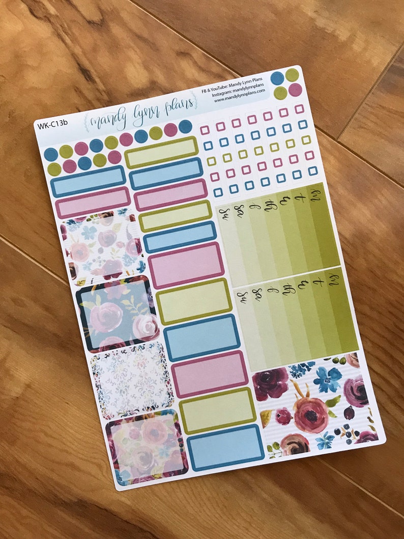 Hobonichi Cousin Weekly Sticker Kit May Flowers Hand Etsy