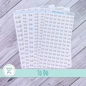 To Do Script Stickers || Removable White Matte or Clear Matte Stickers || Hobonichi Cousin, Weeks, and A6 || Hand Lettered || 14
