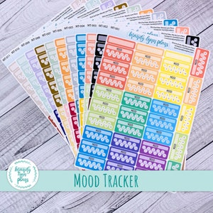 Mood Trackers || Hobonichi Cousin || 35 Removable Matte Planner Stickers