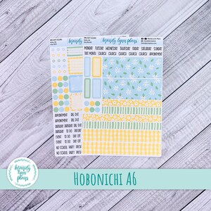 Any Month Hobonichi A6 Original Techo and Day-Free Monthly Kit || Summer Daisies || Removable Matte Stickers || MK-A6T-3224