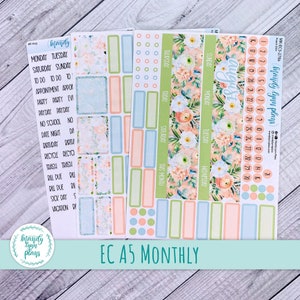 EC A5 August Monatspackung || Weiß und Pfirsich Floral || MK-EC5-278