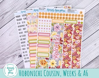 September 2026 or Any Month Monthly Kit || Hobonichi Cousin, Weeks, A6 || Marigold Dreams || 378